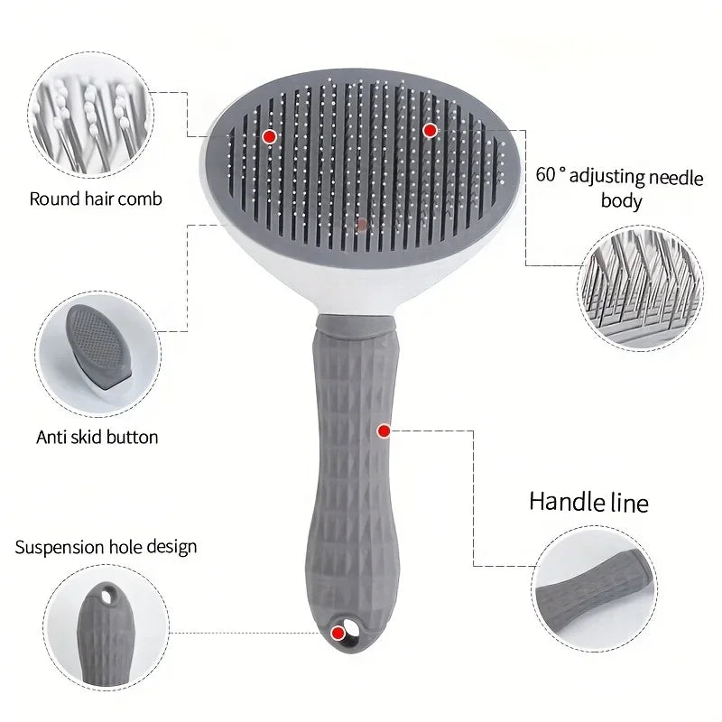 One-Click Pet Grooming Brush