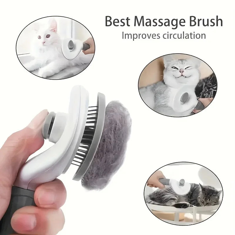 One-Click Pet Grooming Brush